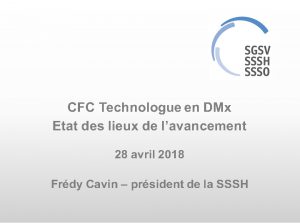 Journée de formation continue | CFC de TDM et stérilisation basse température | 28 avril 2018 | Genève