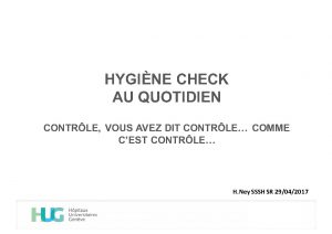 Journée de formation continue | Architecture et contrôles de l’environnement | 29 avril 2017 | CHUV | Lausanne