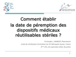 3es journées internationales francophones de stérilisation | Bruxelles | 23 et 24 septembre 2016