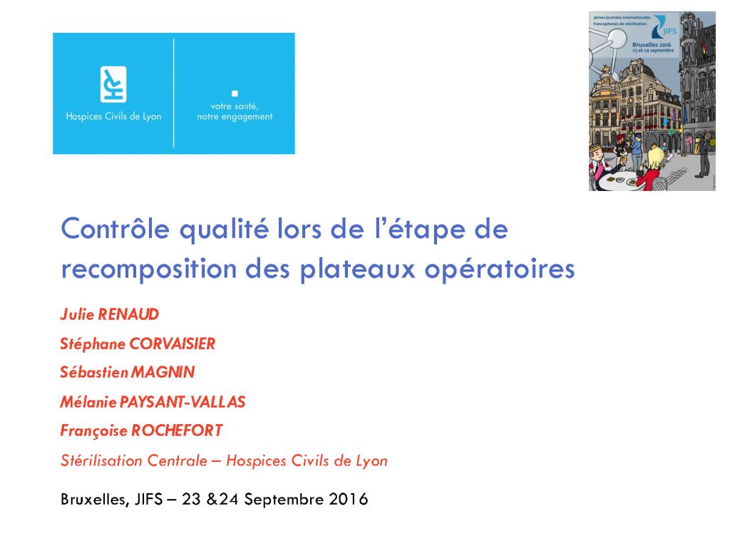 3es journées internationales francophones de stérilisation | Bruxelles | 23 et 24 septembre 2016